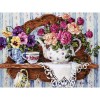 Flowers & Teapot 5D DIY Paint By Diamond Kit