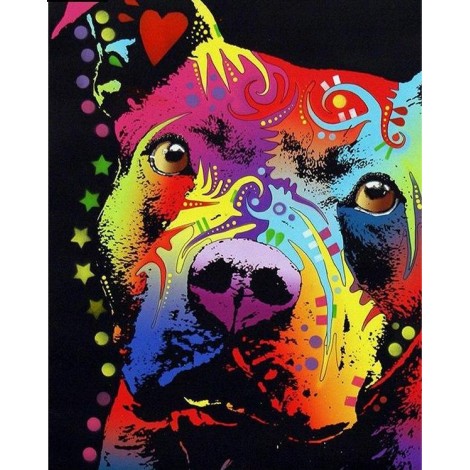 Colorful Dog 5D DIY Paint By Diamond Kit