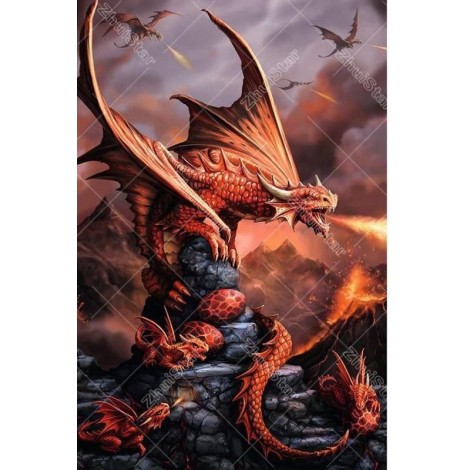 Fire Dragon 5D DIY Paint By Diamond Kit