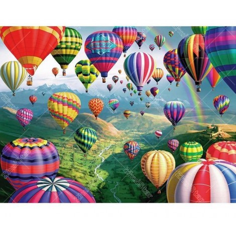 Hot Air Balloon World 5D DIY Paint By Diamond Kit