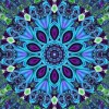 Navy Blue Religion Mandala 5D DIY Paint By Diamond Kit