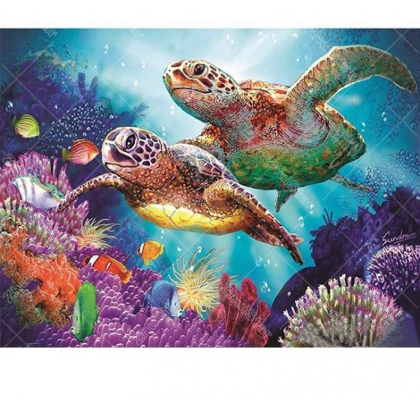 Colored Turtles 5D DIY Paint By Diamond Kit