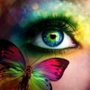 Green Eye & butterflies 5D DIY Paint By Diamond Kit