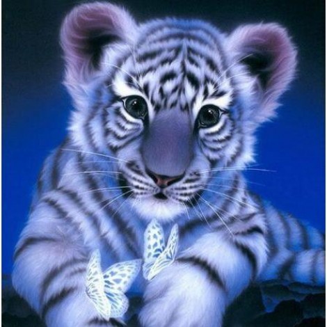 Cute Cub With Butterflies 5D DIY Paint By Diamond Kit