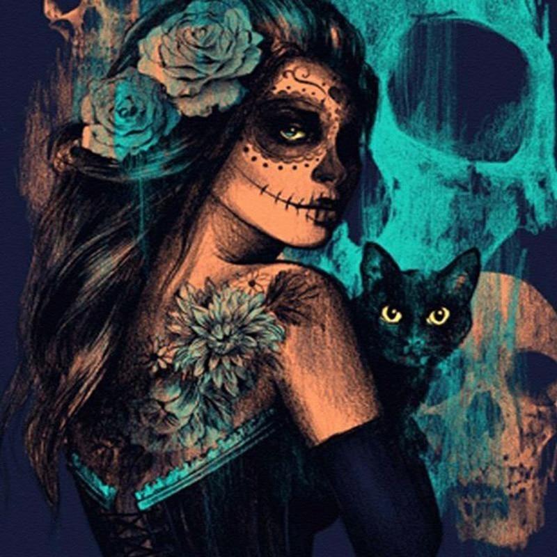 Skull Cat Woman 5D D...