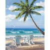 Sandy Beach With Coconut Tree 5D DIY Paint By Diamond Kit