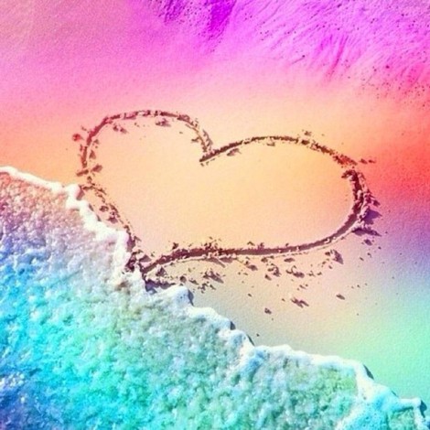 Heart Beach 5D DIY Paint By Diamond Kit